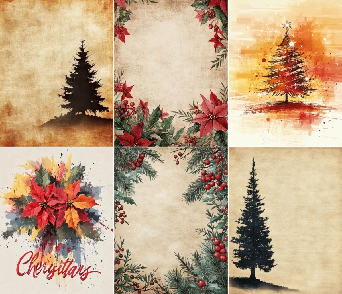 vintage – 76 Vintage Christmas Papers Journal Pages