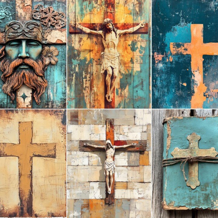 cottagecore – 64 Cottagecore Jesus Cross Junk Journal Pages