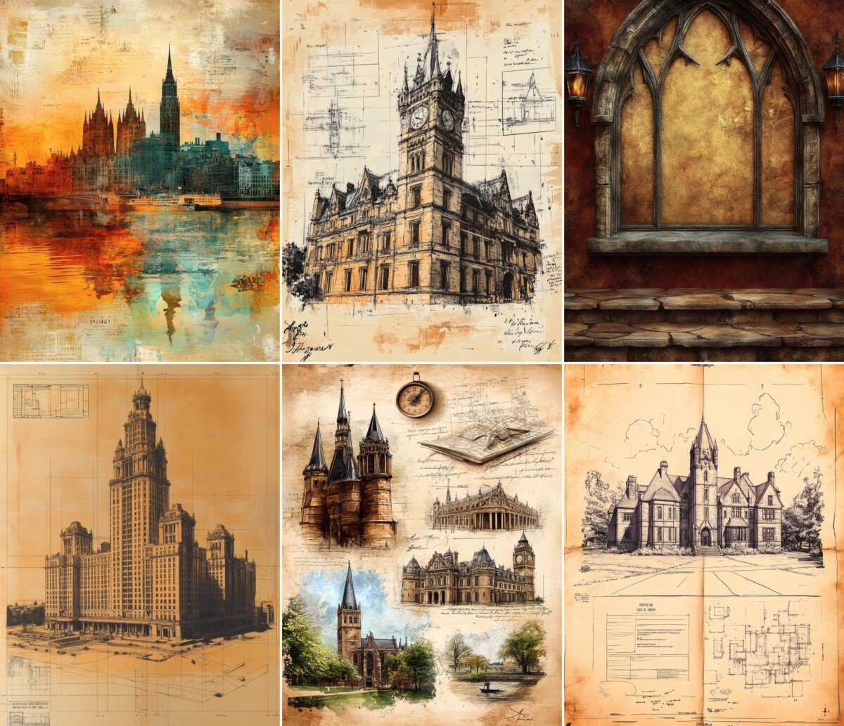 gothic – 52 Gothic Architecture Study Junk Journal Pages