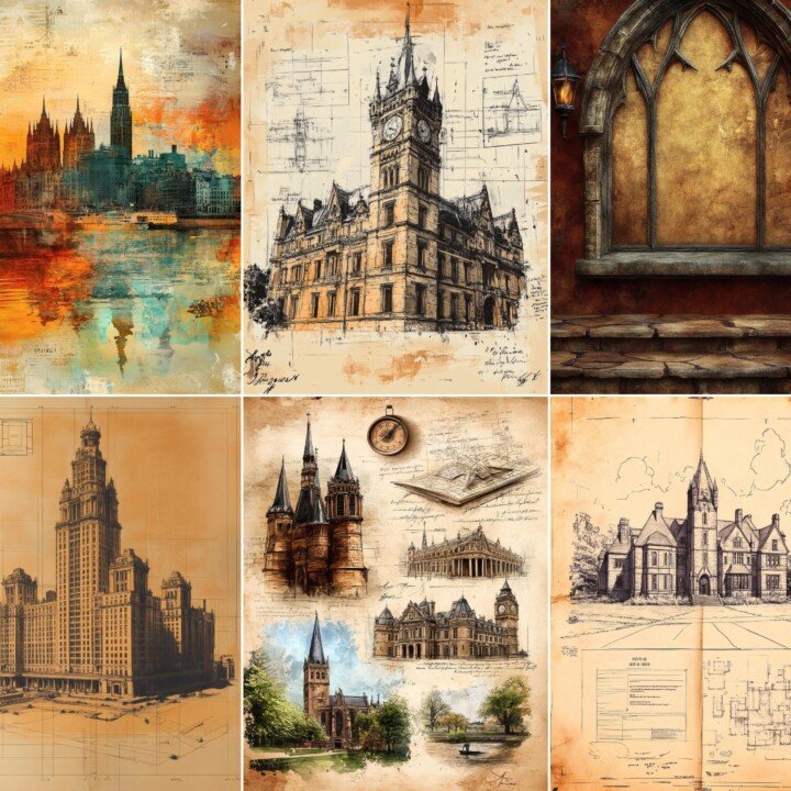 gothic – 52 Gothic Architecture Study Junk Journal Pages