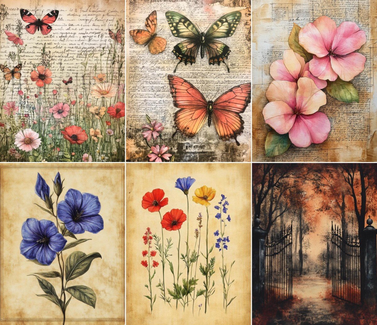 secret – 62 Secret Garden Junk Journal Pages