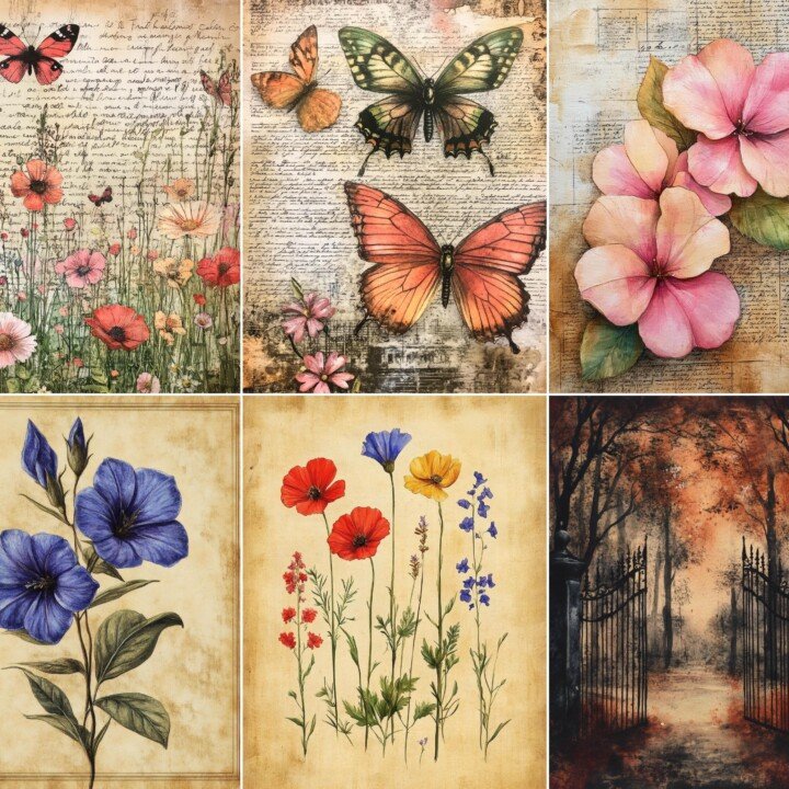 secret – 62 Secret Garden Junk Journal Pages