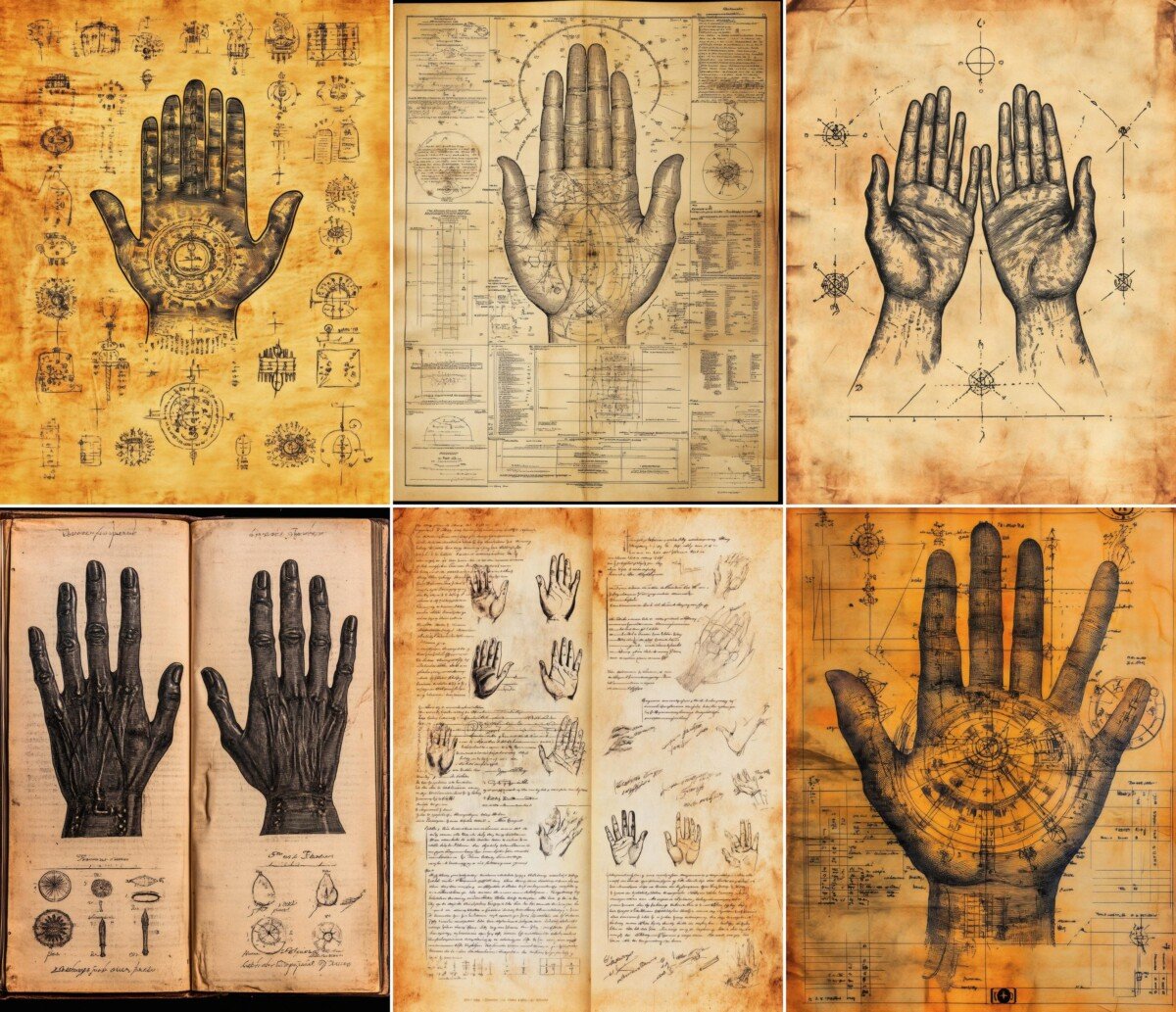 fortune – 55 Fortune Telling Hands Background Journal Pages