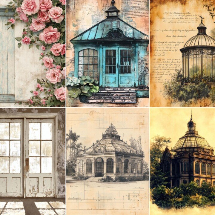 shabby – 56 Shabby Chic Conservatory Junk Journal Pages