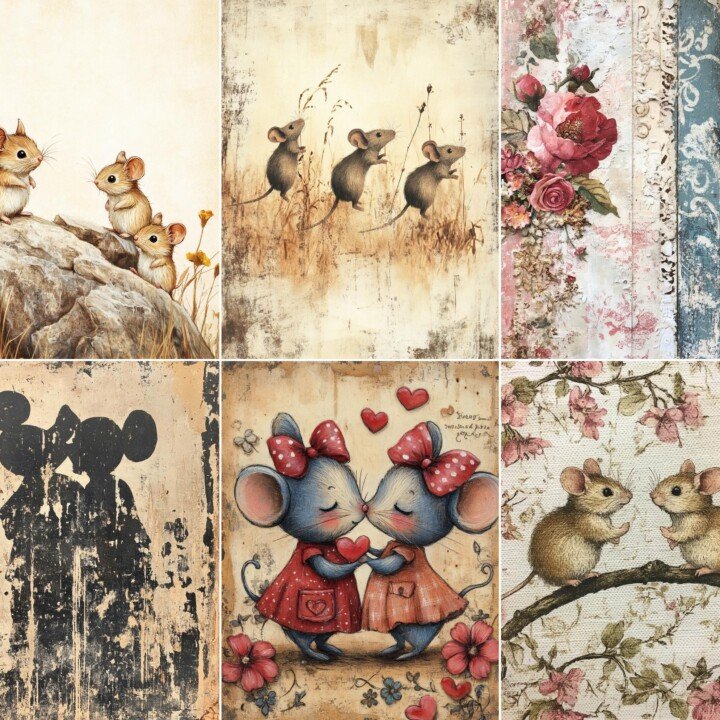 storybook – 56 Storybook Mice Background Journal Pages