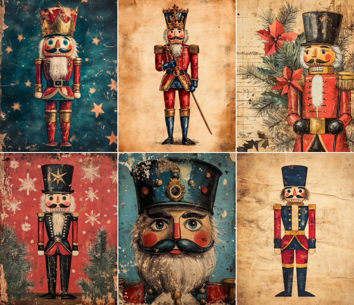 christmas – 56 Christmas Nutcracker Background Journal Pages