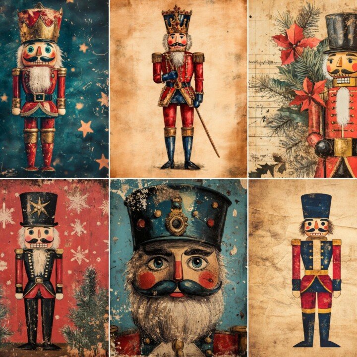 christmas – 56 Christmas Nutcracker Background Journal Pages