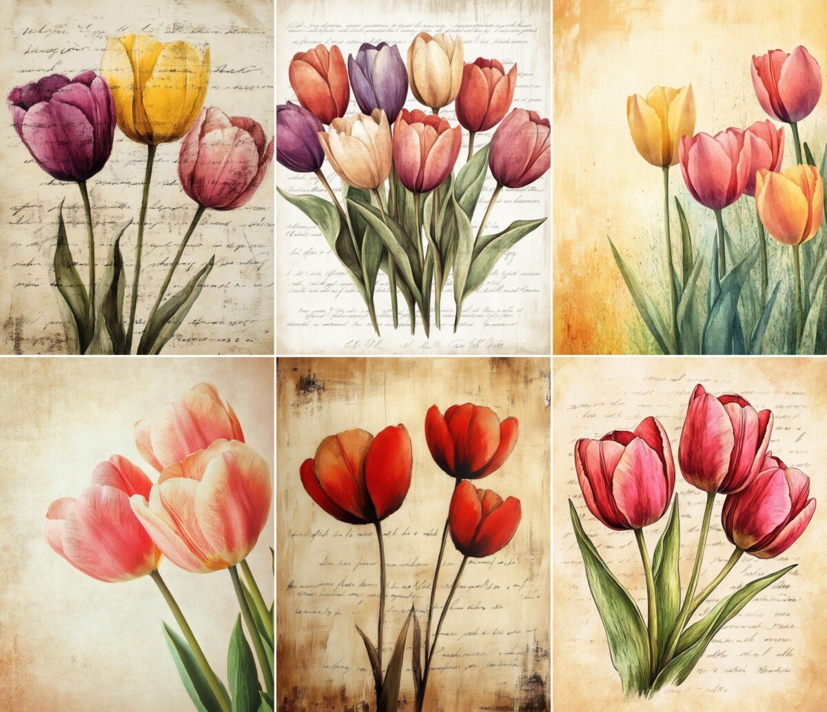 tulip – 56 Tulip Garden Junk Journal Pages
