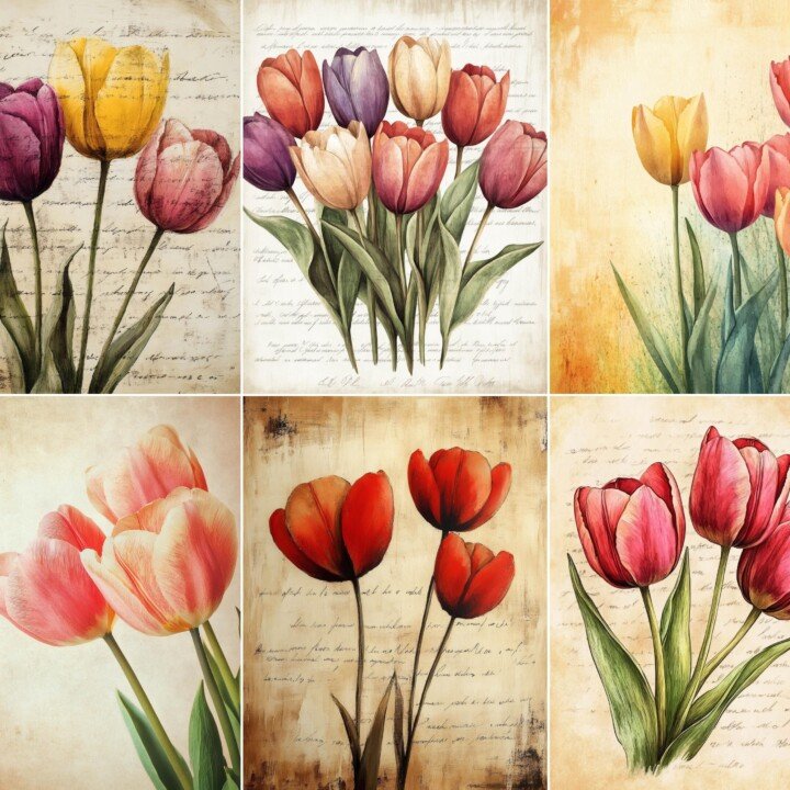 tulip – 56 Tulip Garden Junk Journal Pages