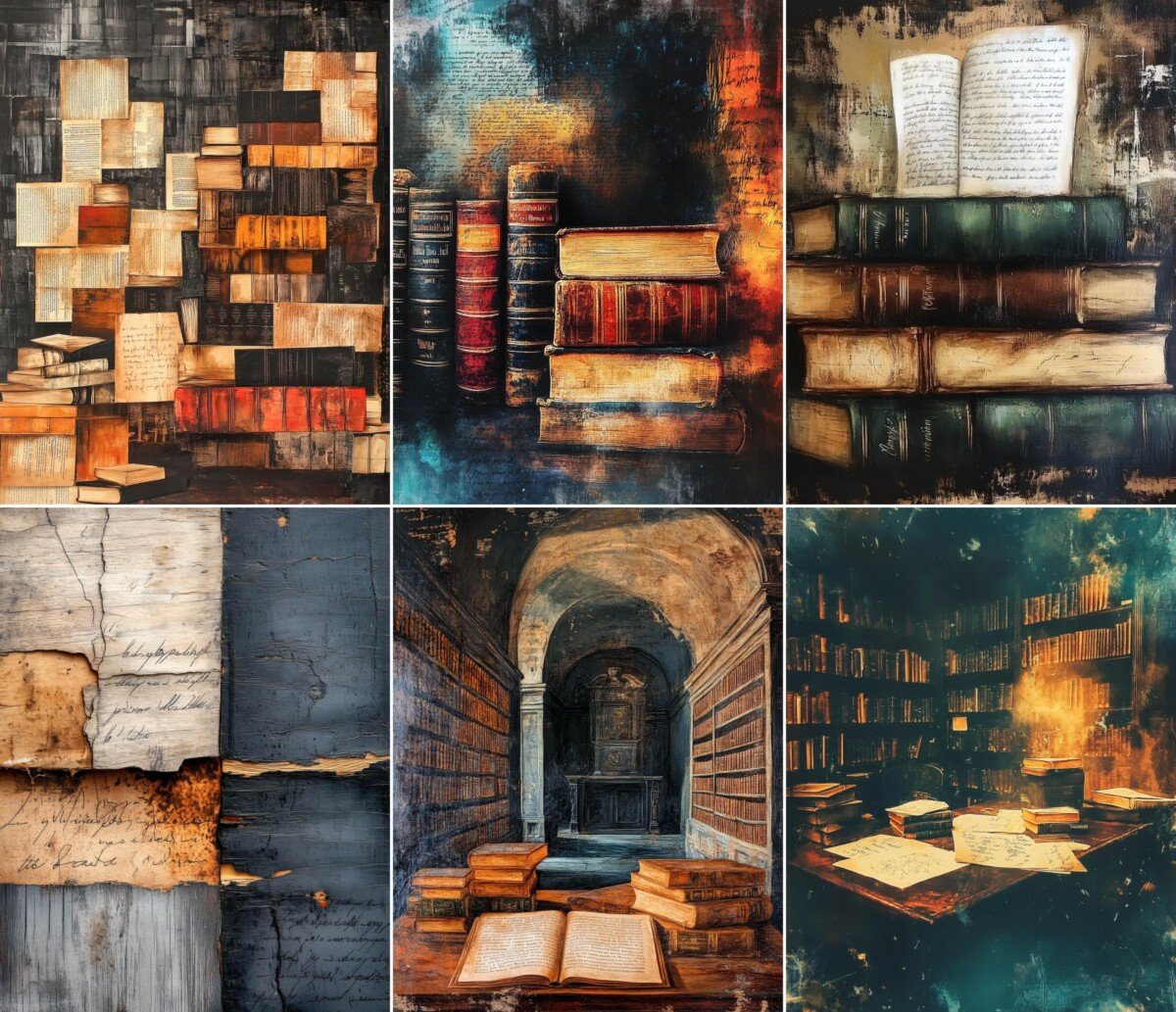 dark – 76 Dark Academia Library Junk Journal Pages