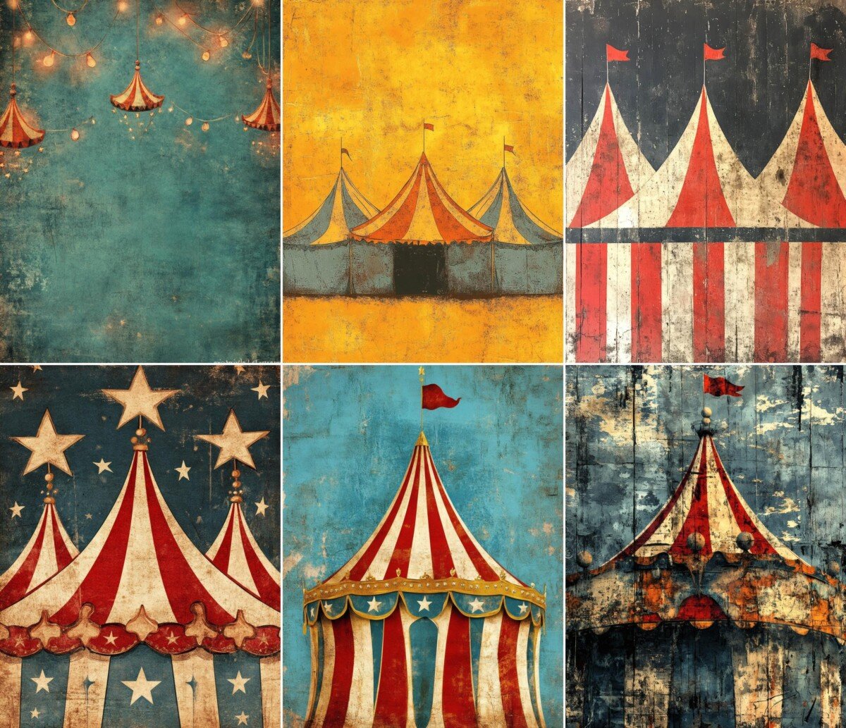 vintage – 20 Vintage Circus Big Top Junk Journal Pages