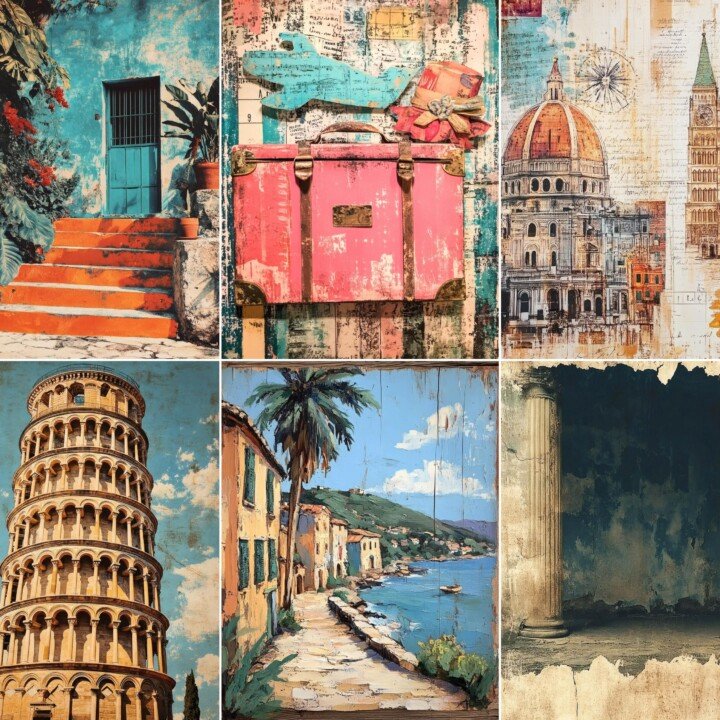 vintage – 55 Vintage Italian Travel Junk Journal Pages
