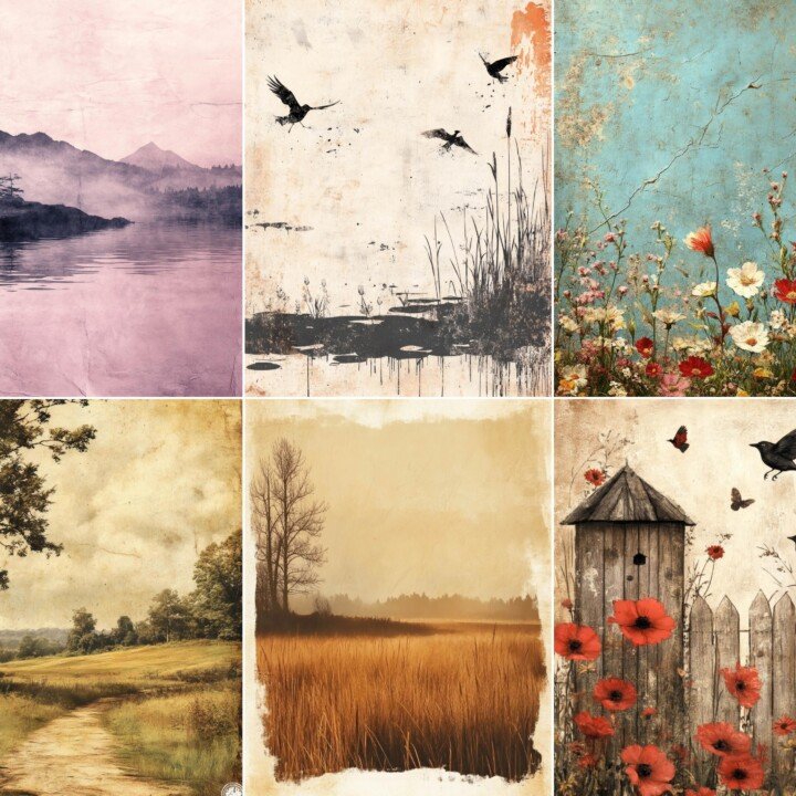 cottagecore – 56 Cottagecore Meadow Junk Journal Pages