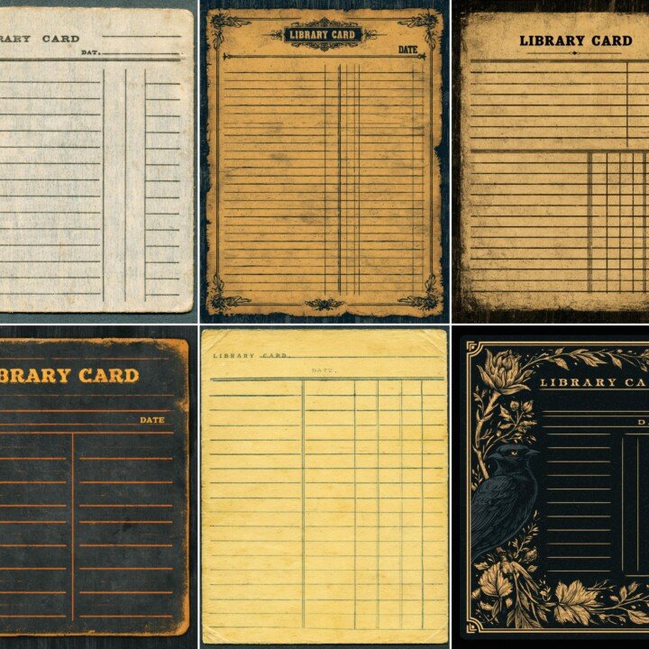 library – 42 Library Card Junk Journal Pages