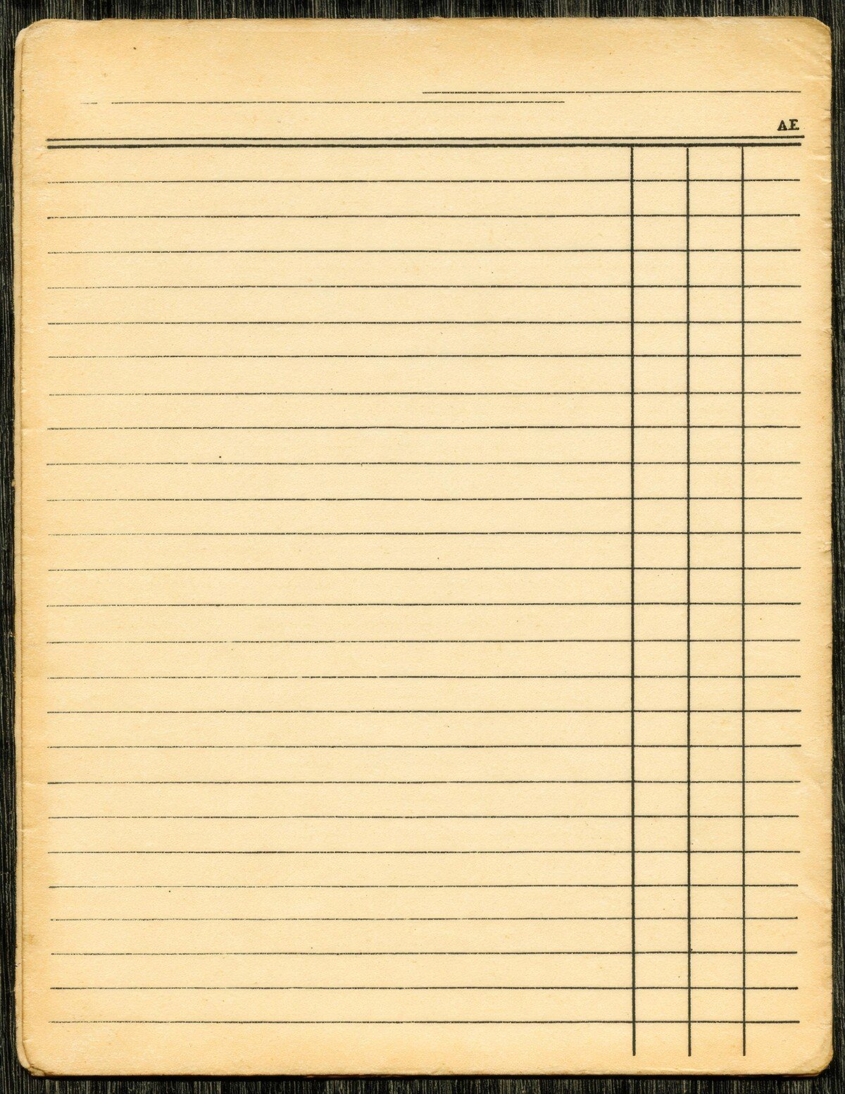 Lined library-card artwork with aged borders and vintage book-record styling