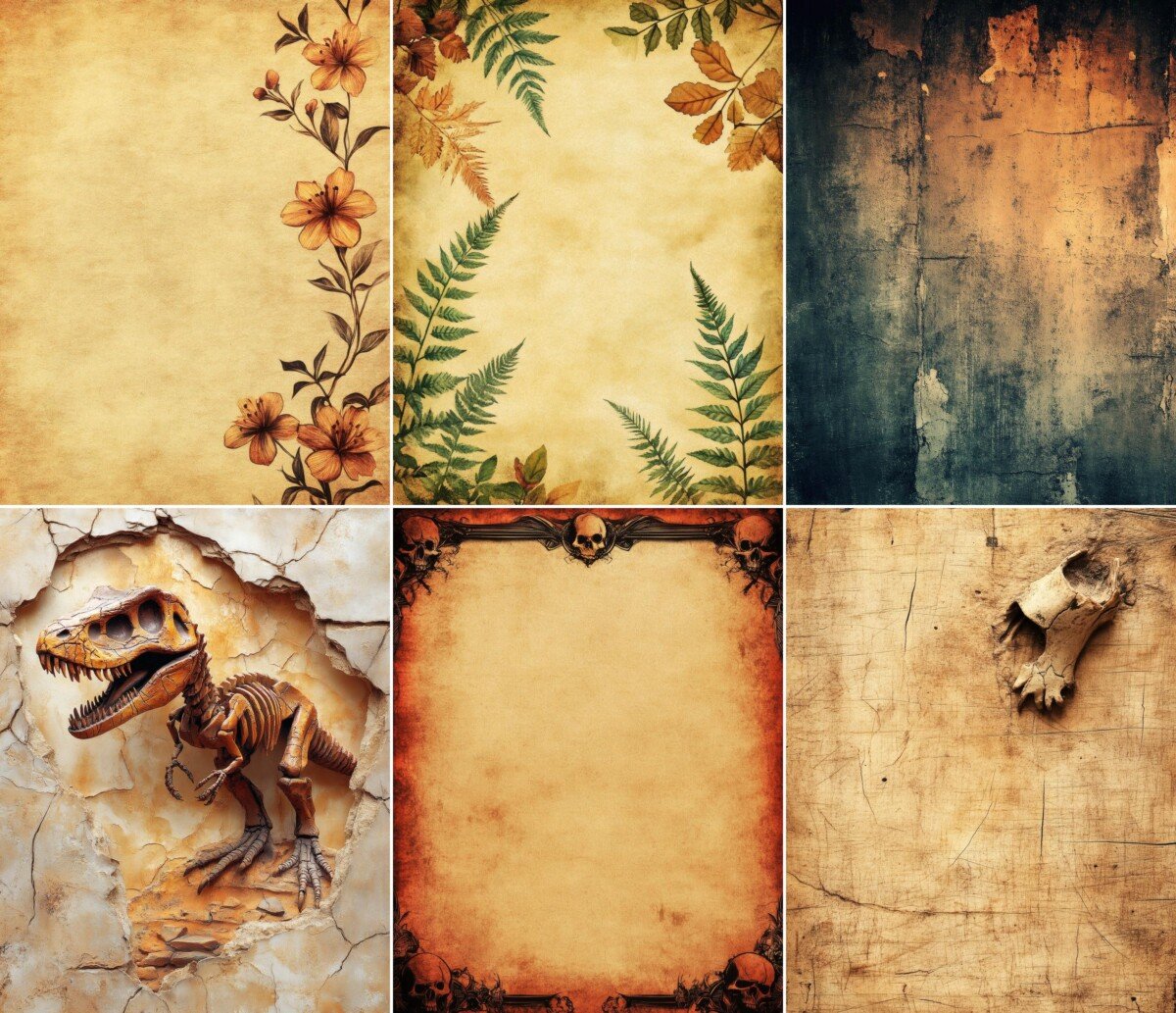 antique – 57 Antique Fossil Background Journal Pages