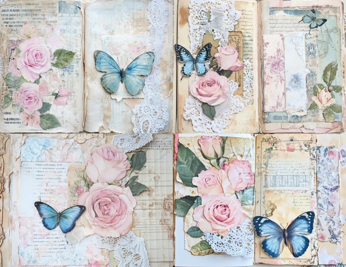 vintage – Vintage Floral Junk Set 3 Pages