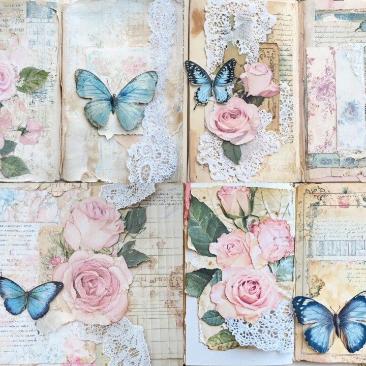 vintage – Vintage Floral Junk Set 3 Pages