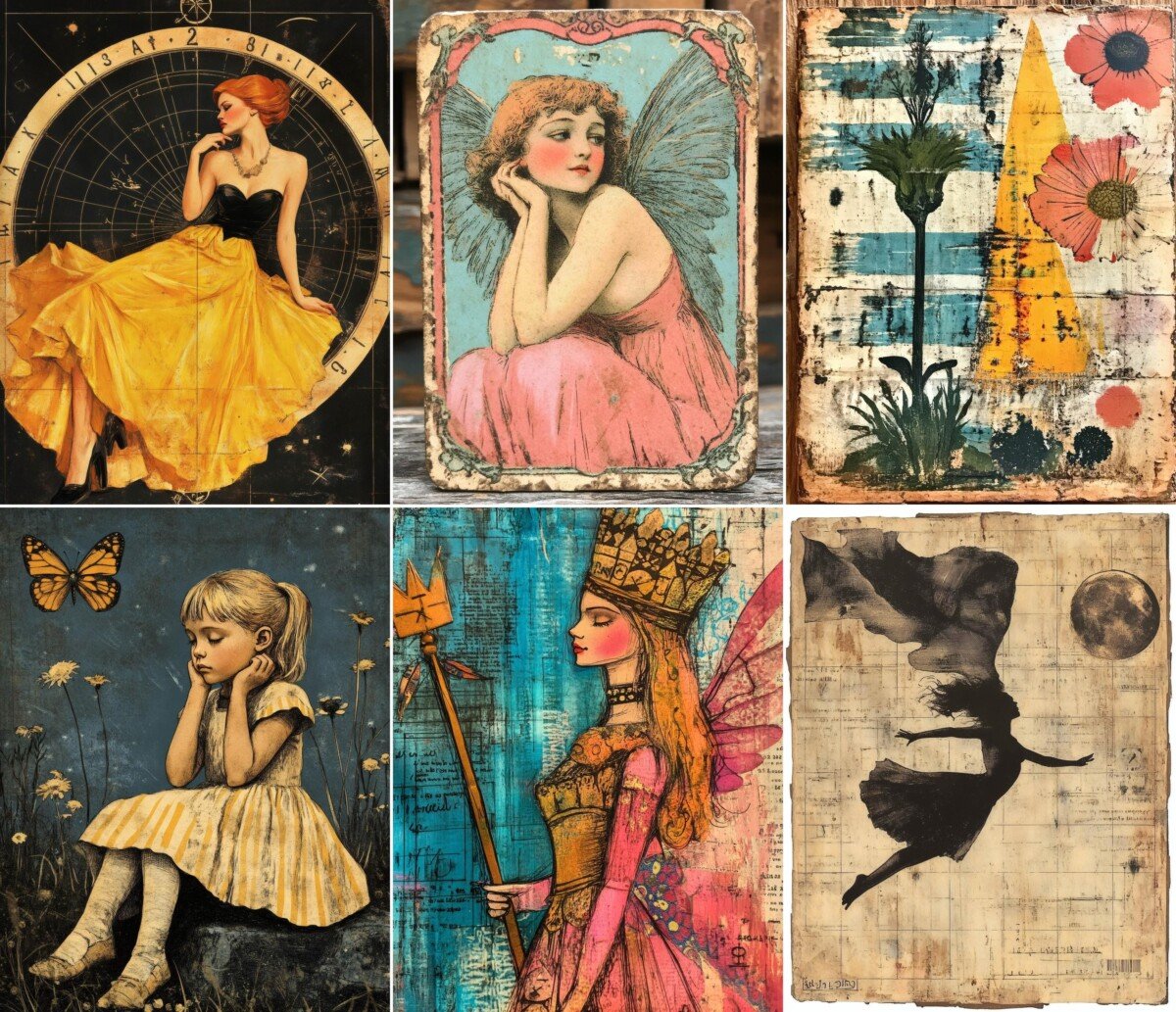 dreams – 53 Dreams Tarot Card Background Junk Journal Pages