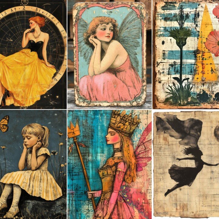 dreams – 53 Dreams Tarot Card Background Junk Journal Pages