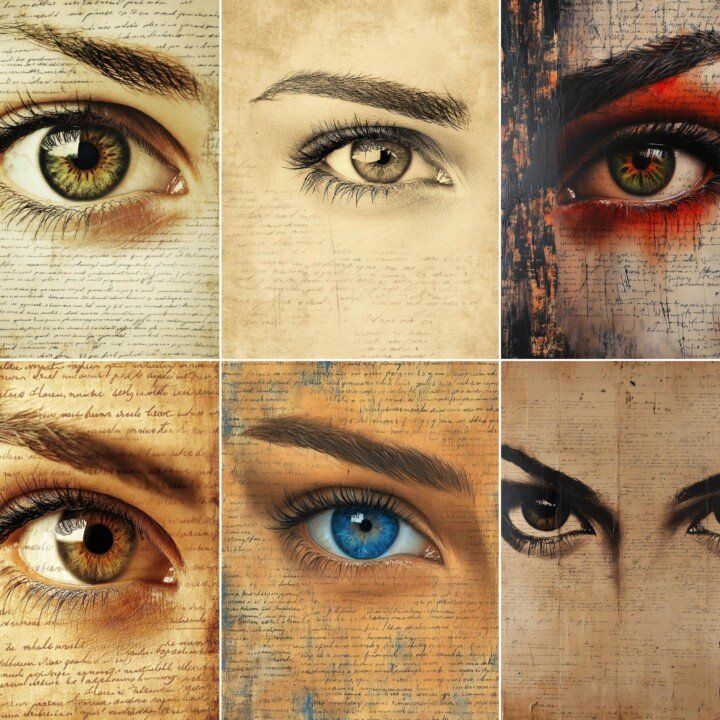 eyes – 56 Eyes Mixed Media Art Paper Journal Pages