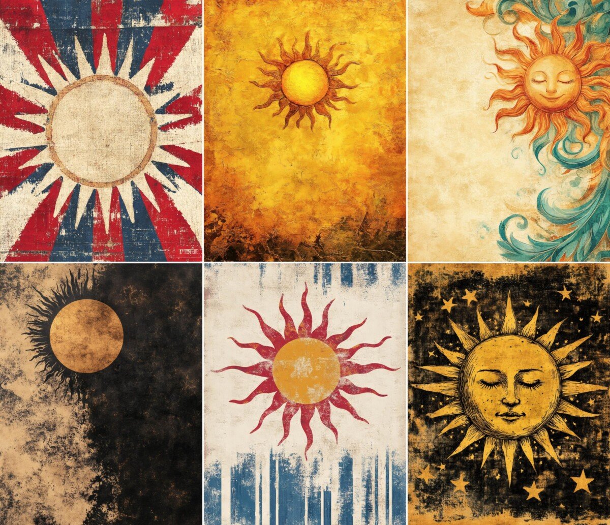 celestial – 62 Celestial Sun Background Junk Journal Pages