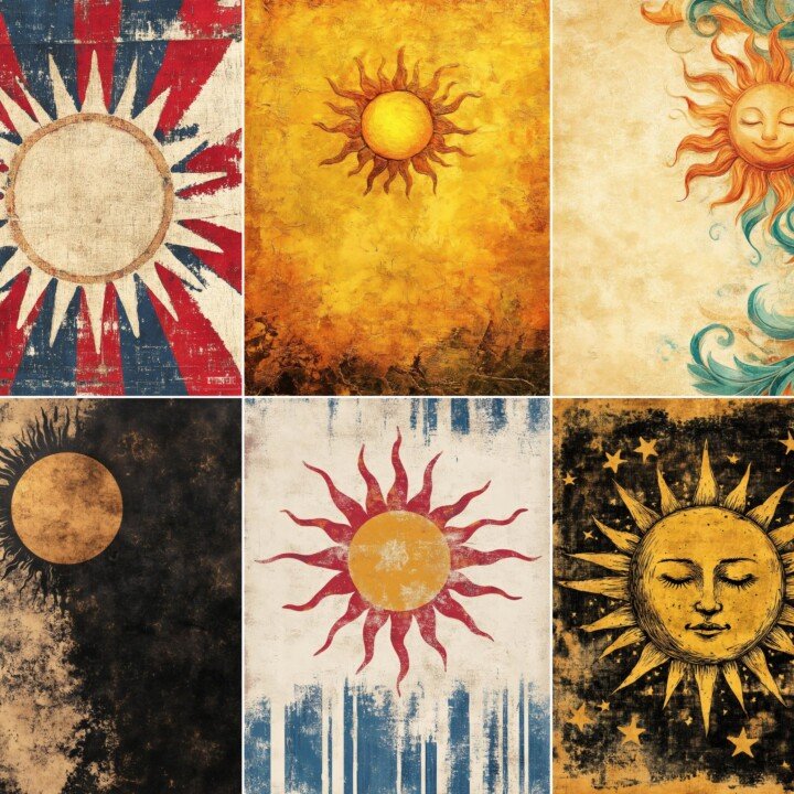 celestial – 62 Celestial Sun Background Junk Journal Pages