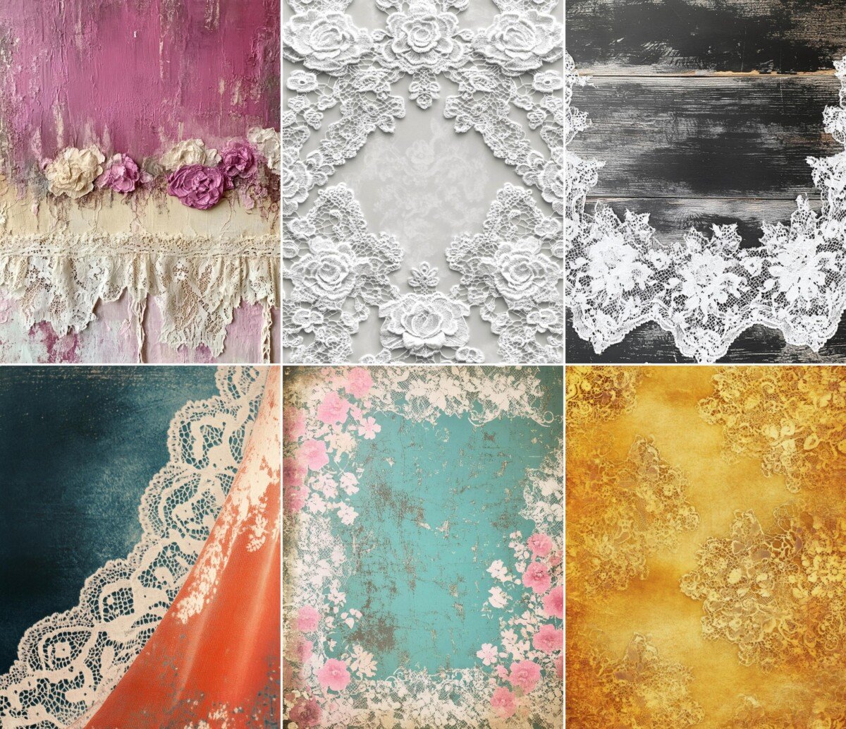 shabby – 56 Shabby Chic Lace Background Junk Journal Pages