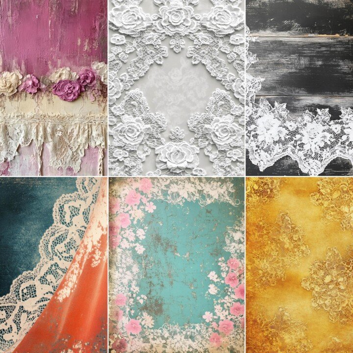 shabby – 56 Shabby Chic Lace Background Junk Journal Pages