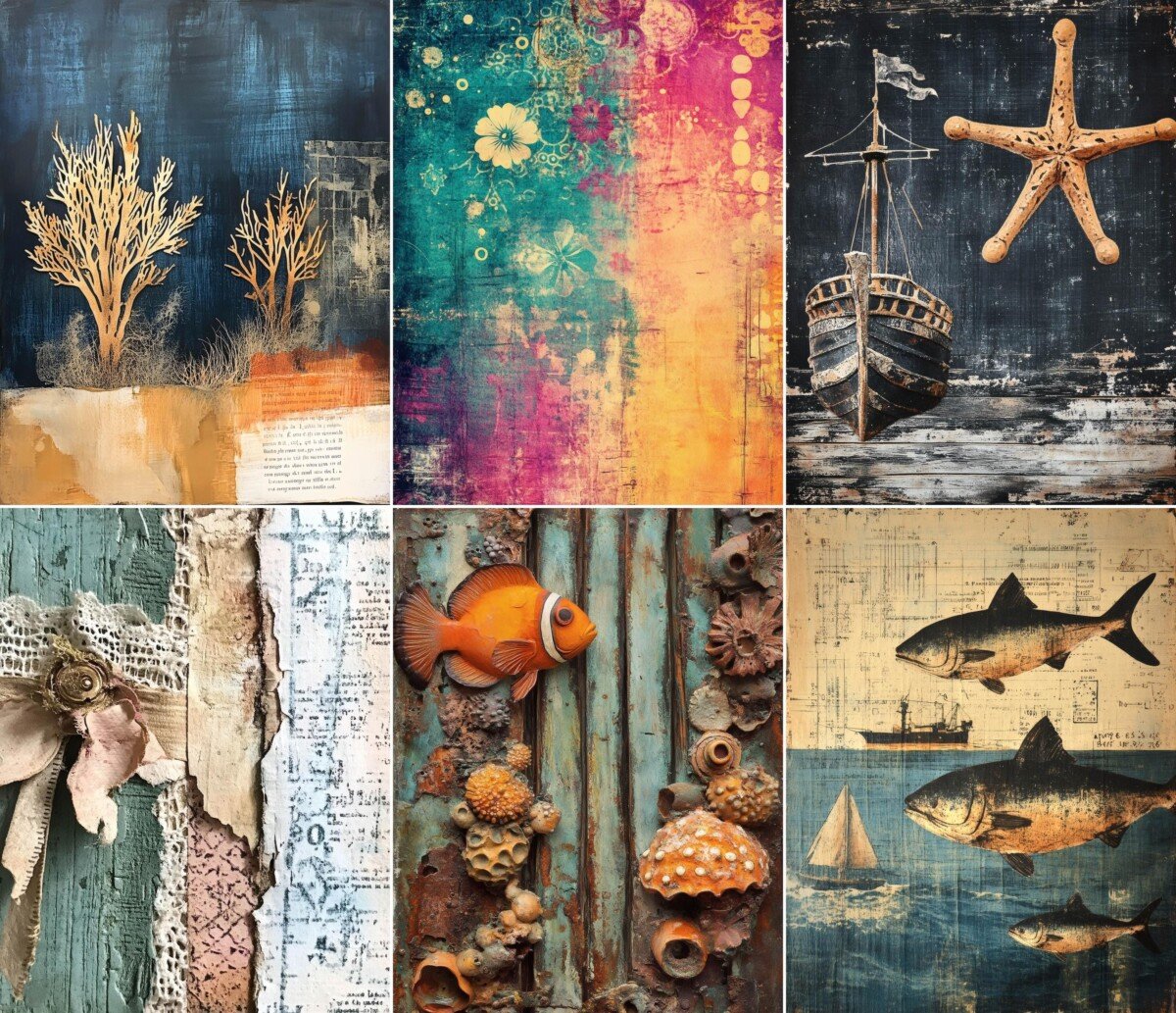 underwater – 58 Underwater Steampunk Junk Journal Pages