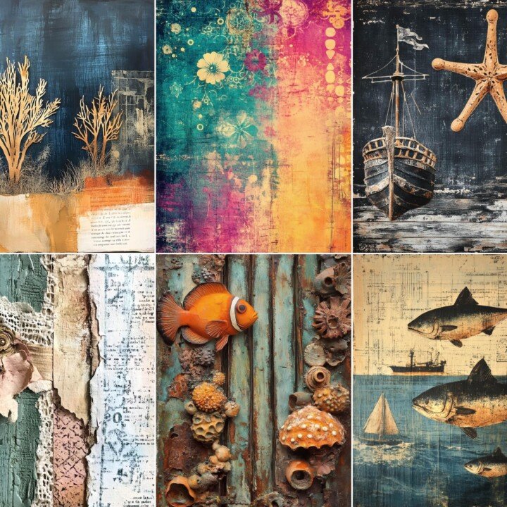 underwater – 58 Underwater Steampunk Junk Journal Pages