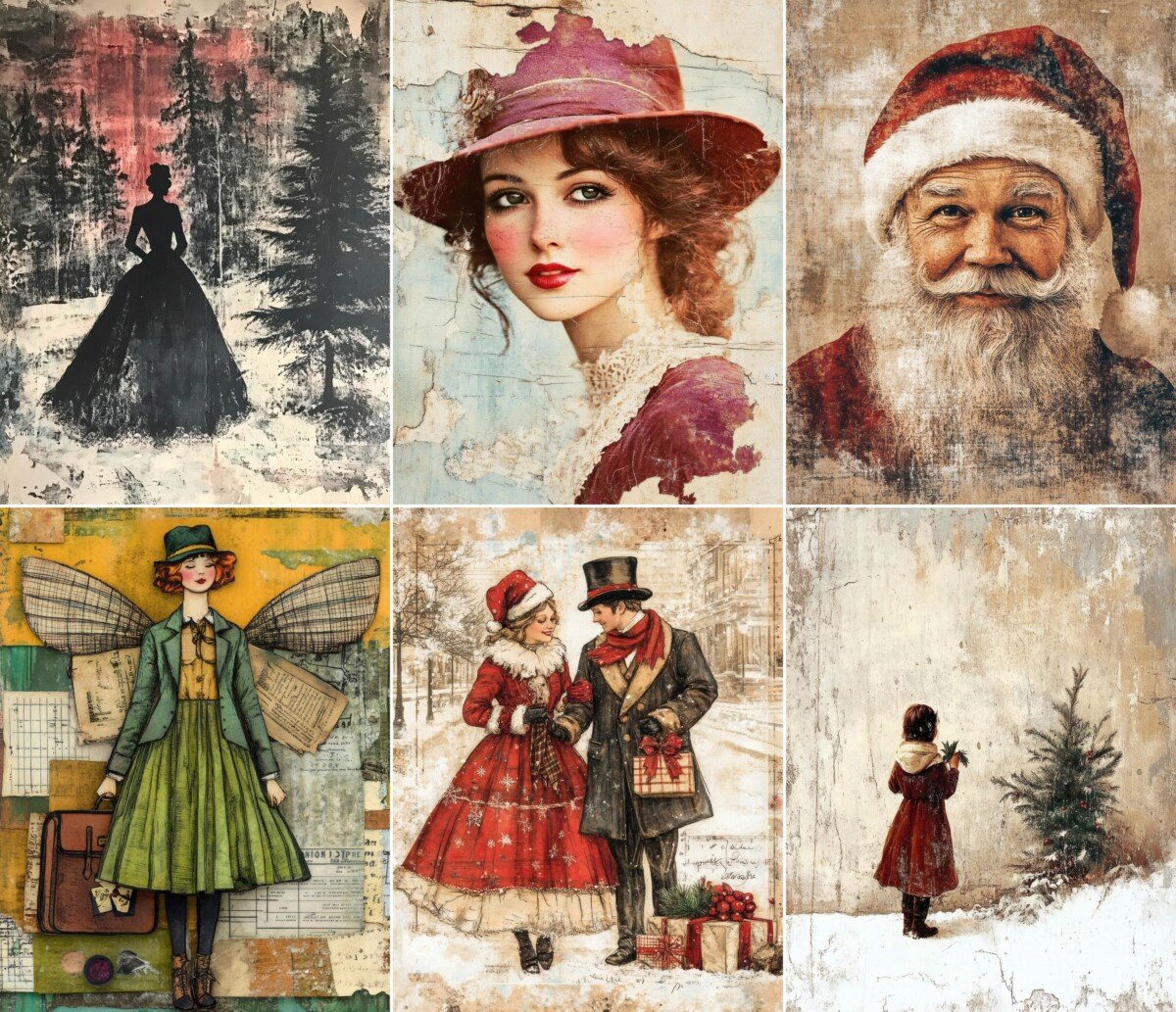 victorian – 56 Victorian Christmas Background Junk Journal Pages