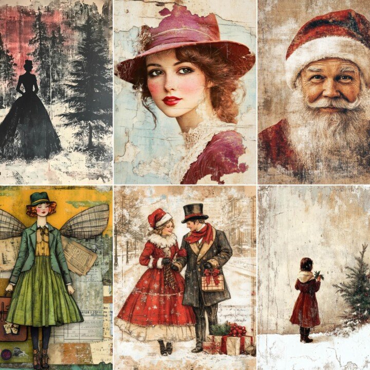victorian – 56 Victorian Christmas Background Junk Journal Pages