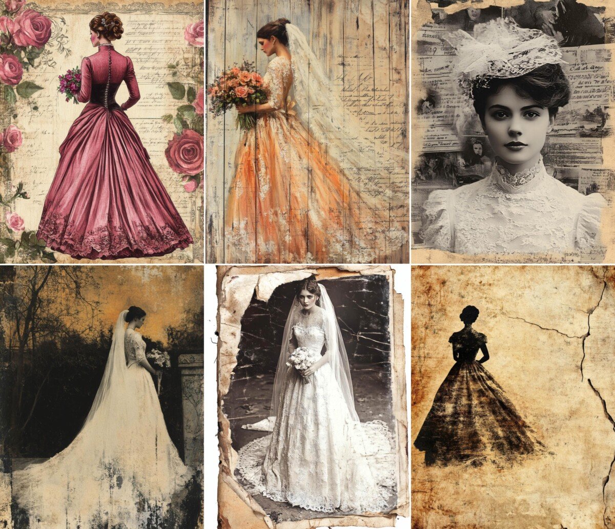 victorian – 56 Victorian Romance Bridal Junk Journal Pages