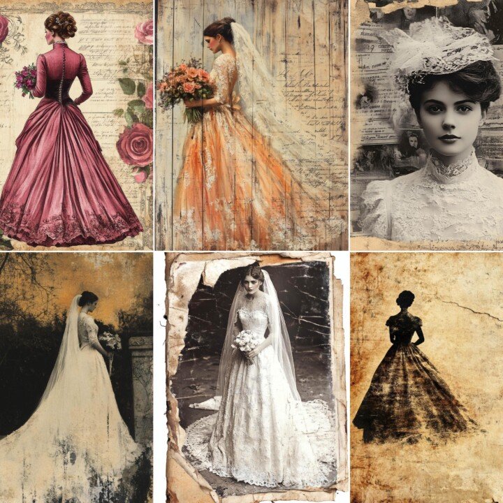 victorian – 56 Victorian Romance Bridal Junk Journal Pages