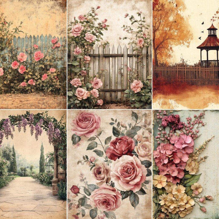 victorian – 60 Victorian Romance Garden Junk Journal Pages