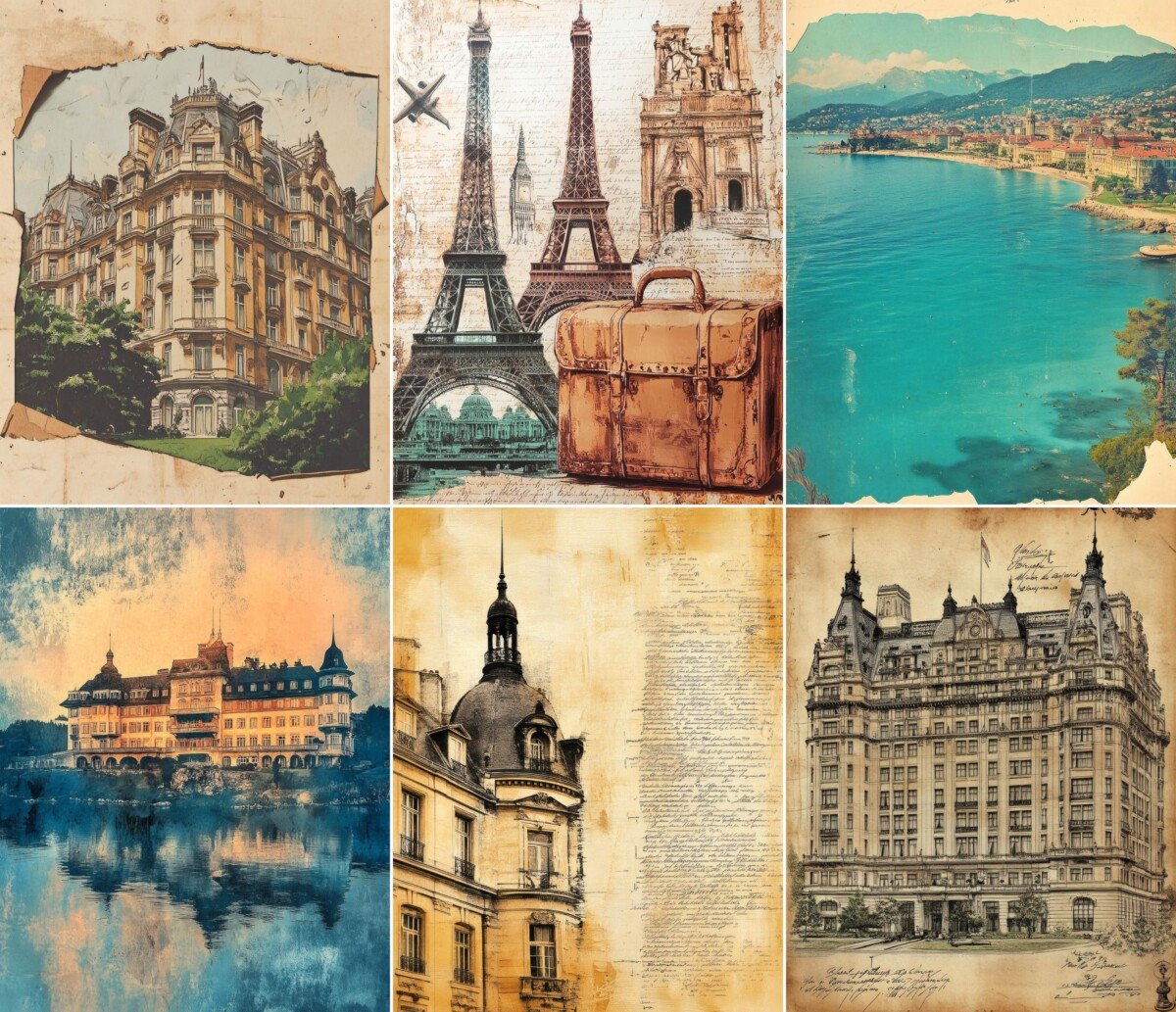 vintage – 56 Vintage Grand Hotel Junk Journal Pages
