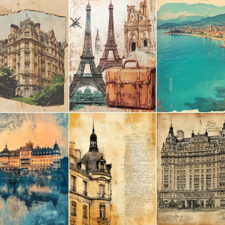 vintage – 56 Vintage Grand Hotel Junk Journal Pages