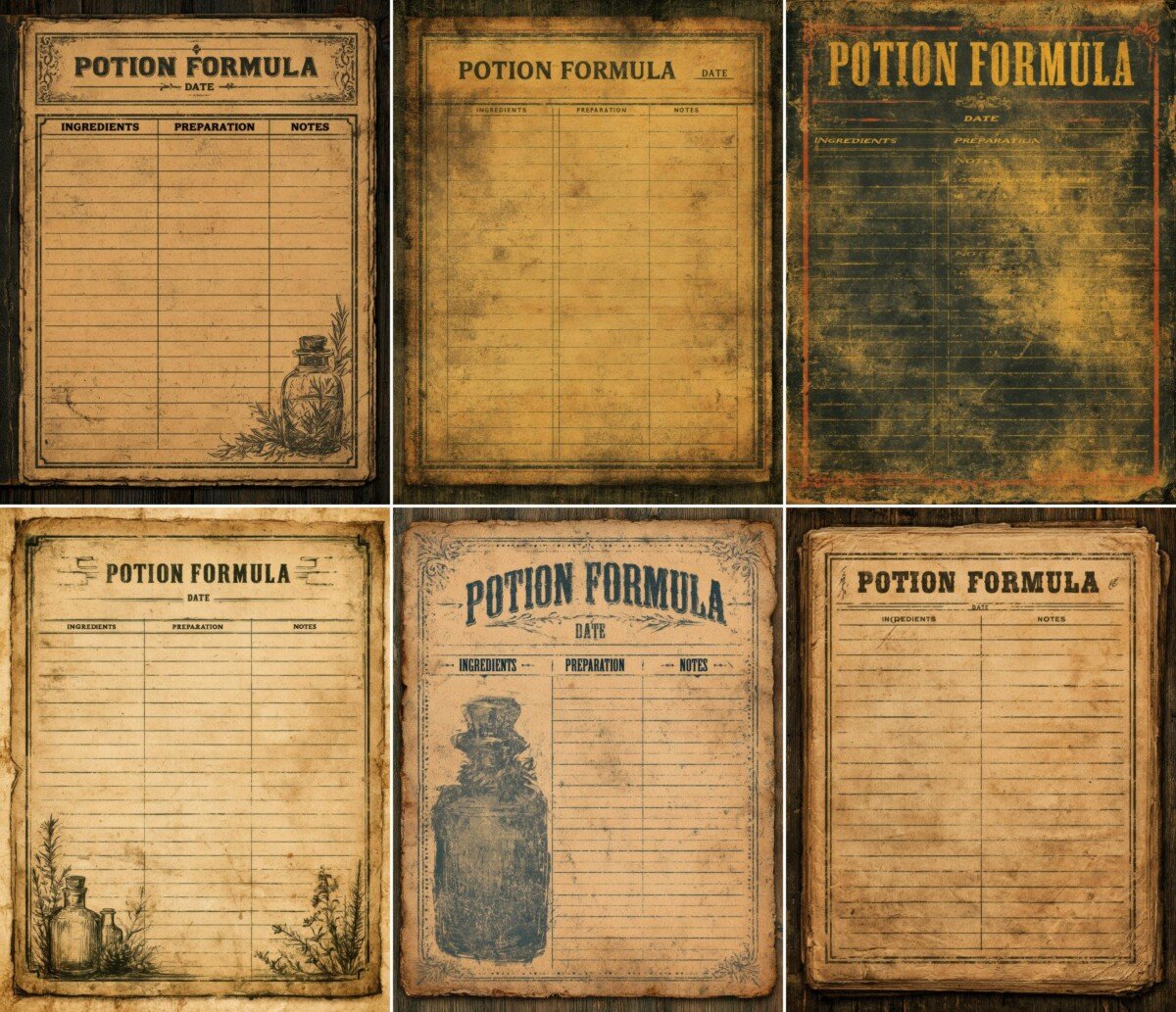 potion – 28 Potion Formula Cards Junk Journal Pages