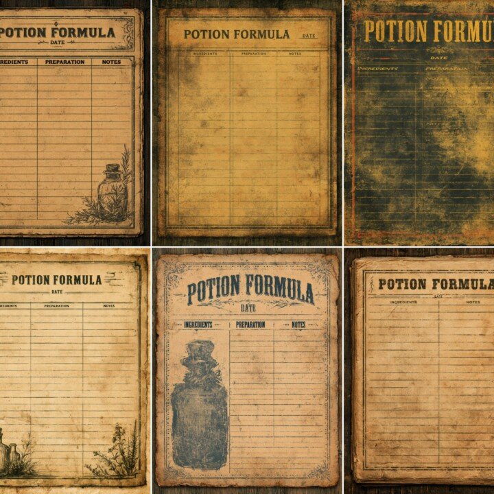 potion – 28 Potion Formula Cards Junk Journal Pages