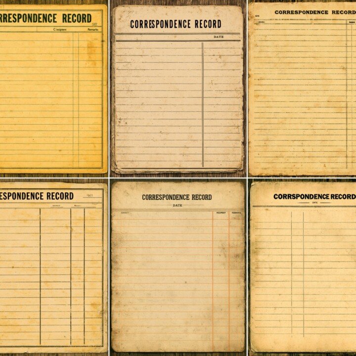 vintage – 20 Vintage Correspondence Record Cards Junk Journal Pages