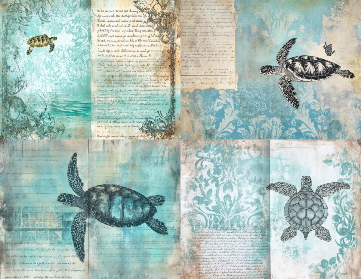 sea – Sea Turtle Junk Journal Pages
