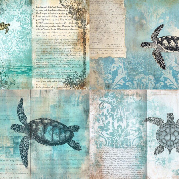 sea – Sea Turtle Junk Journal Pages