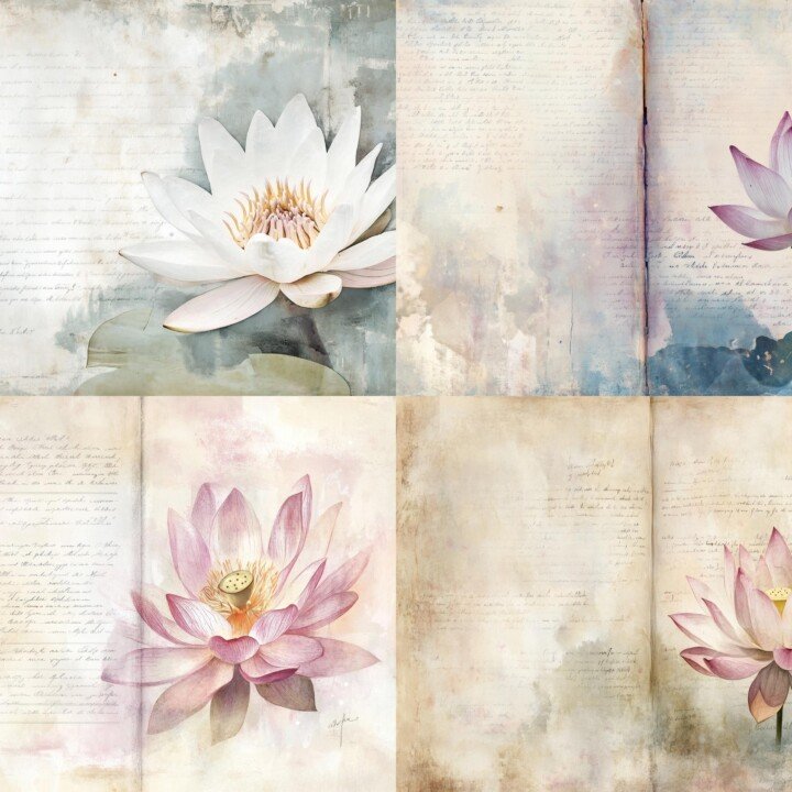 lotus – Lotus Journal Vintage Watercolor Wallpaper Pages