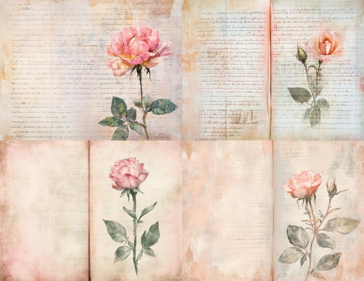 vintage – Vintage Rose Journal, Set 2