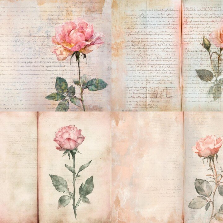 vintage – Vintage Rose Journal, Set 2