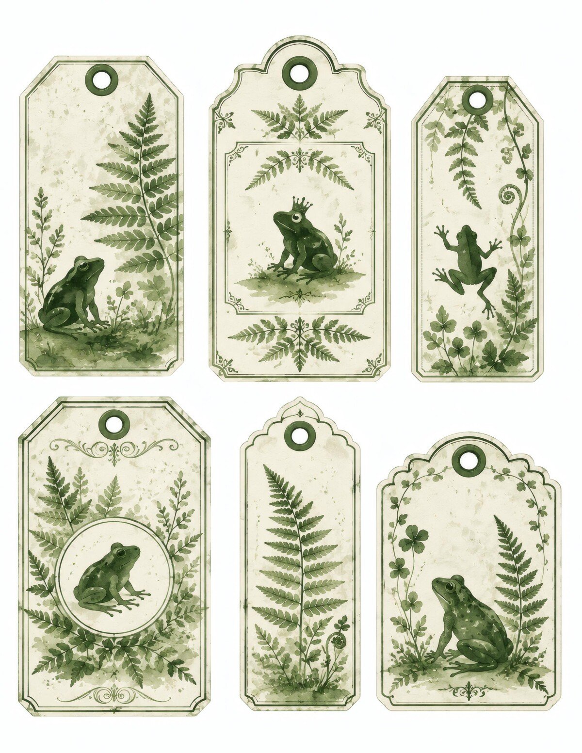 Whimsical frog printable journal kit artwork and paper-craft sheets – preview 9