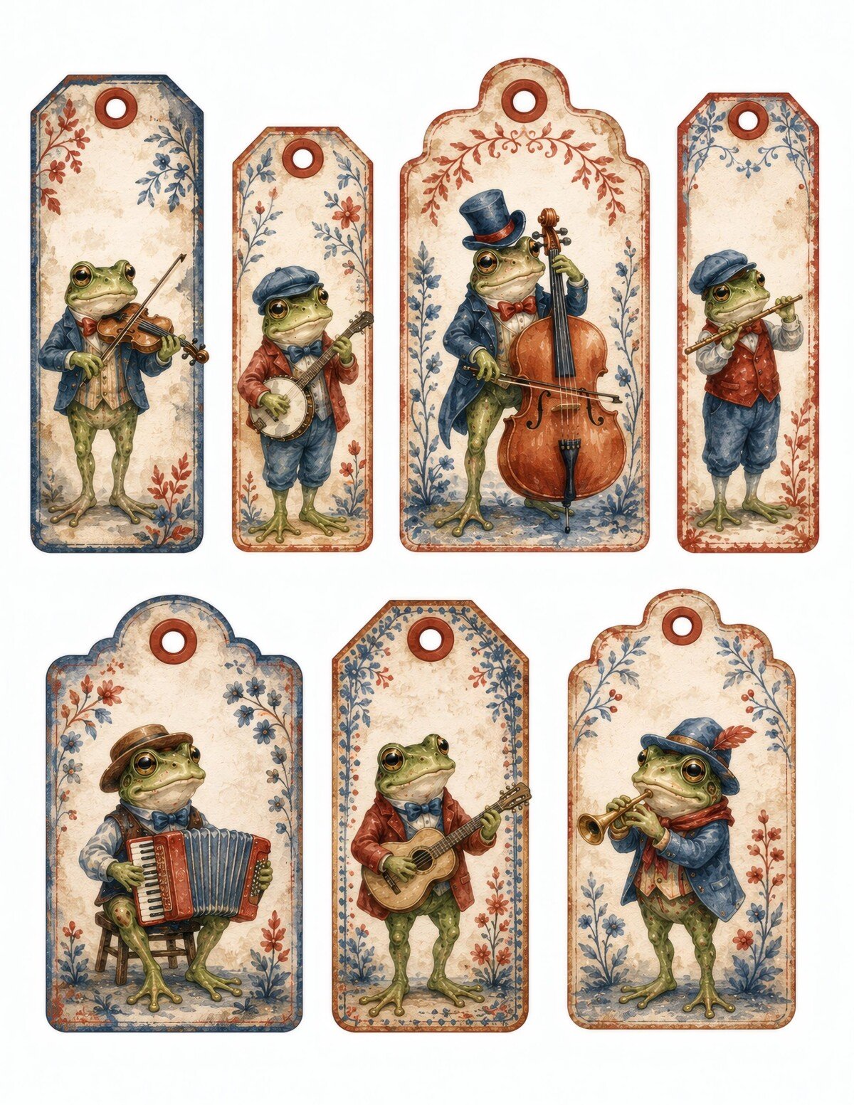 Whimsical frog printable journal kit artwork and paper-craft sheets – preview 10