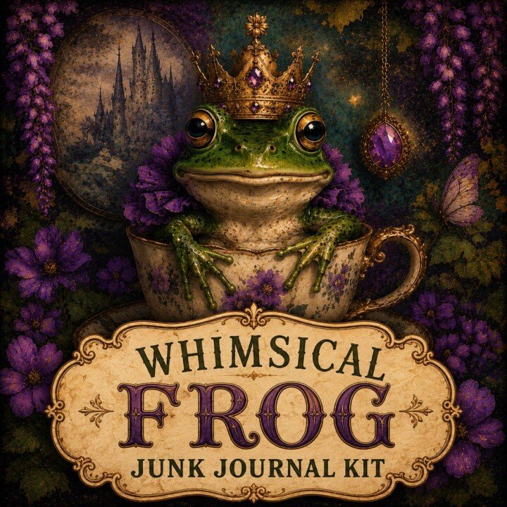 whimsical – 27 Whimsical Frog Junk Journal Kit