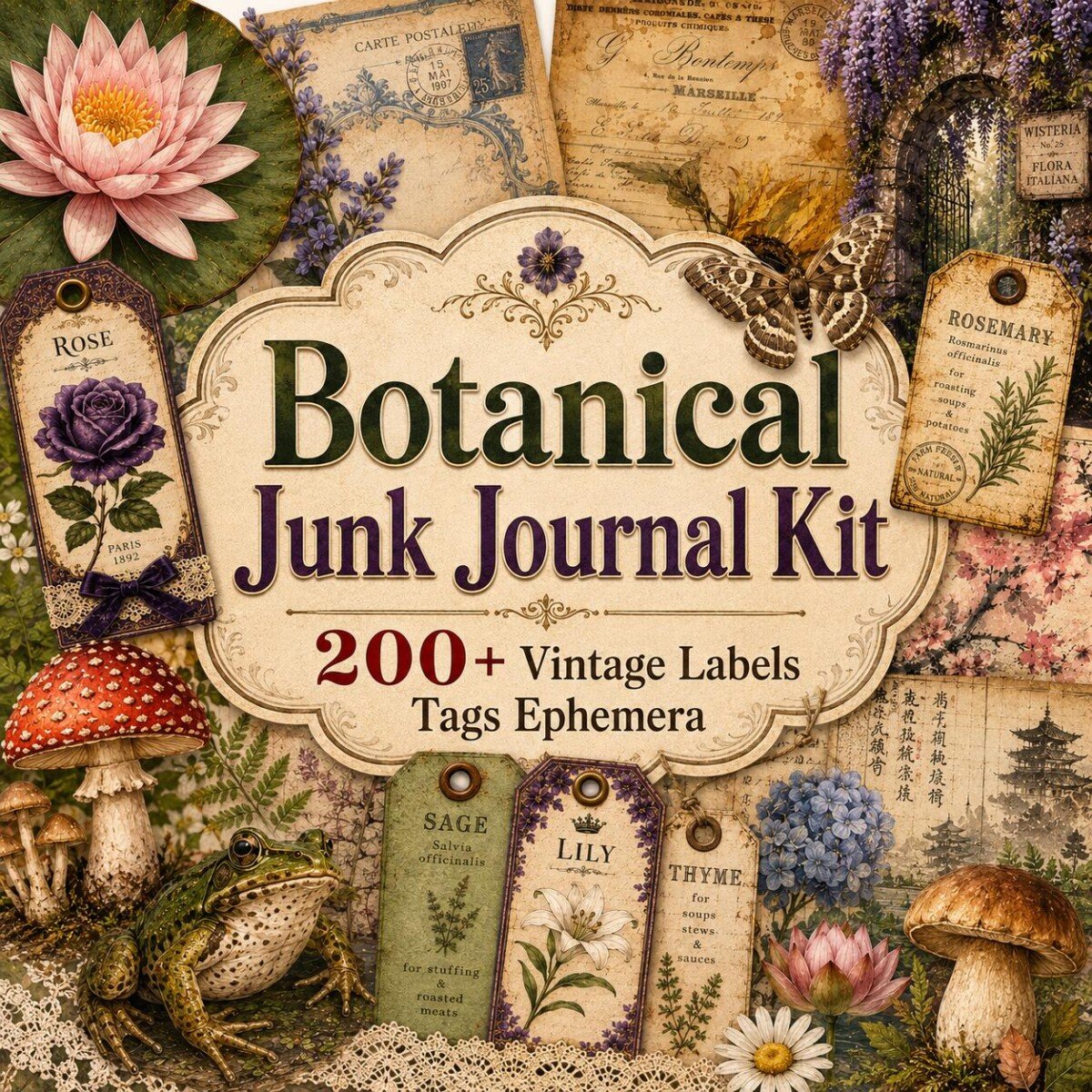 botanical – 200+ Botanical Junk Journal Kit